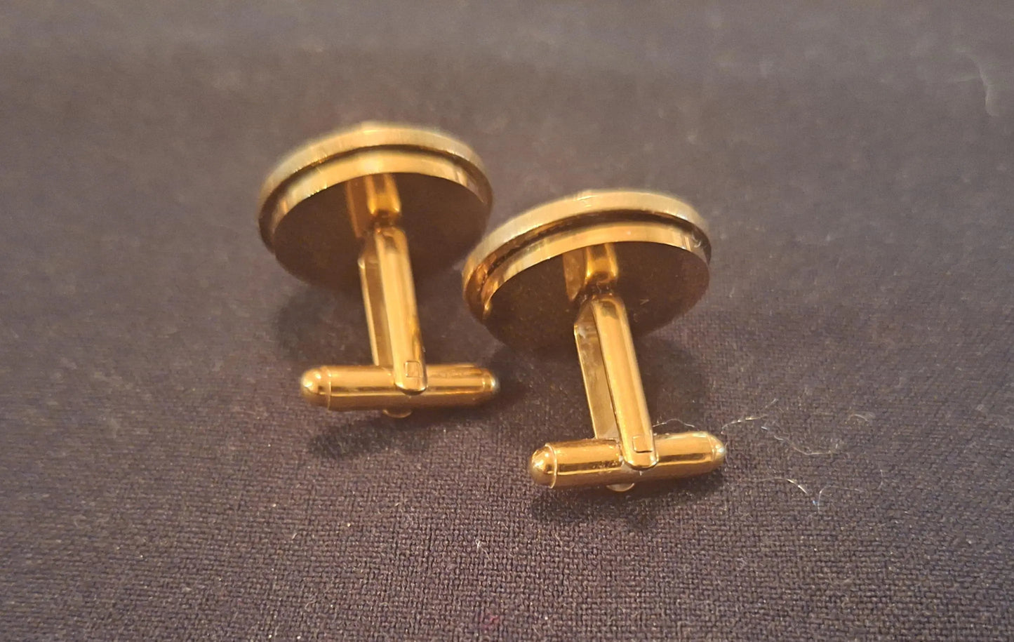 Gold Toned Israeli Coin Cufflinks